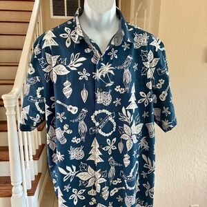 Tommy Bahama Hawaiian Xmas Shirt Mele Kalikimaka Short Sleeve Lightweight XXLT